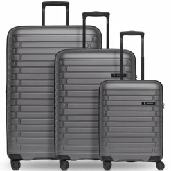 Pactastic Collection 04 THE THREE SET + 4 Rollen Kofferset 3-teilig mit Dehnfalte