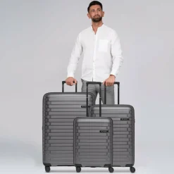 Pactastic Collection 04 THE THREE SET + 4 Rollen Kofferset 3-teilig mit Dehnfalte