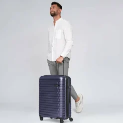 Pactastic Hartgepäck|4-Rollen Koffer<Collection 04 THE MEDIUM + 4 Rollen Trolley M 66 cm mit Dehnfalte purple-metallic