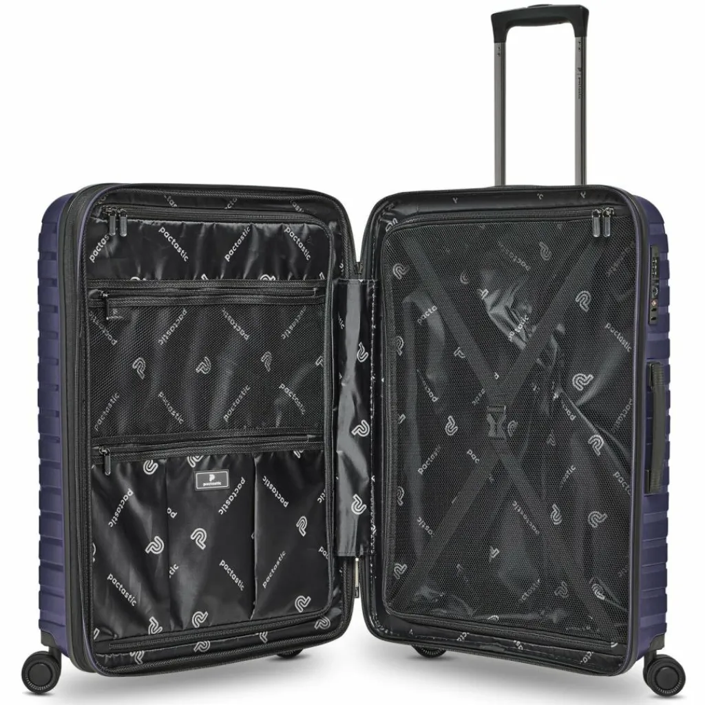 Pactastic Hartgepäck|4-Rollen Koffer<Collection 04 THE MEDIUM + 4 Rollen Trolley M 66 cm mit Dehnfalte purple-metallic