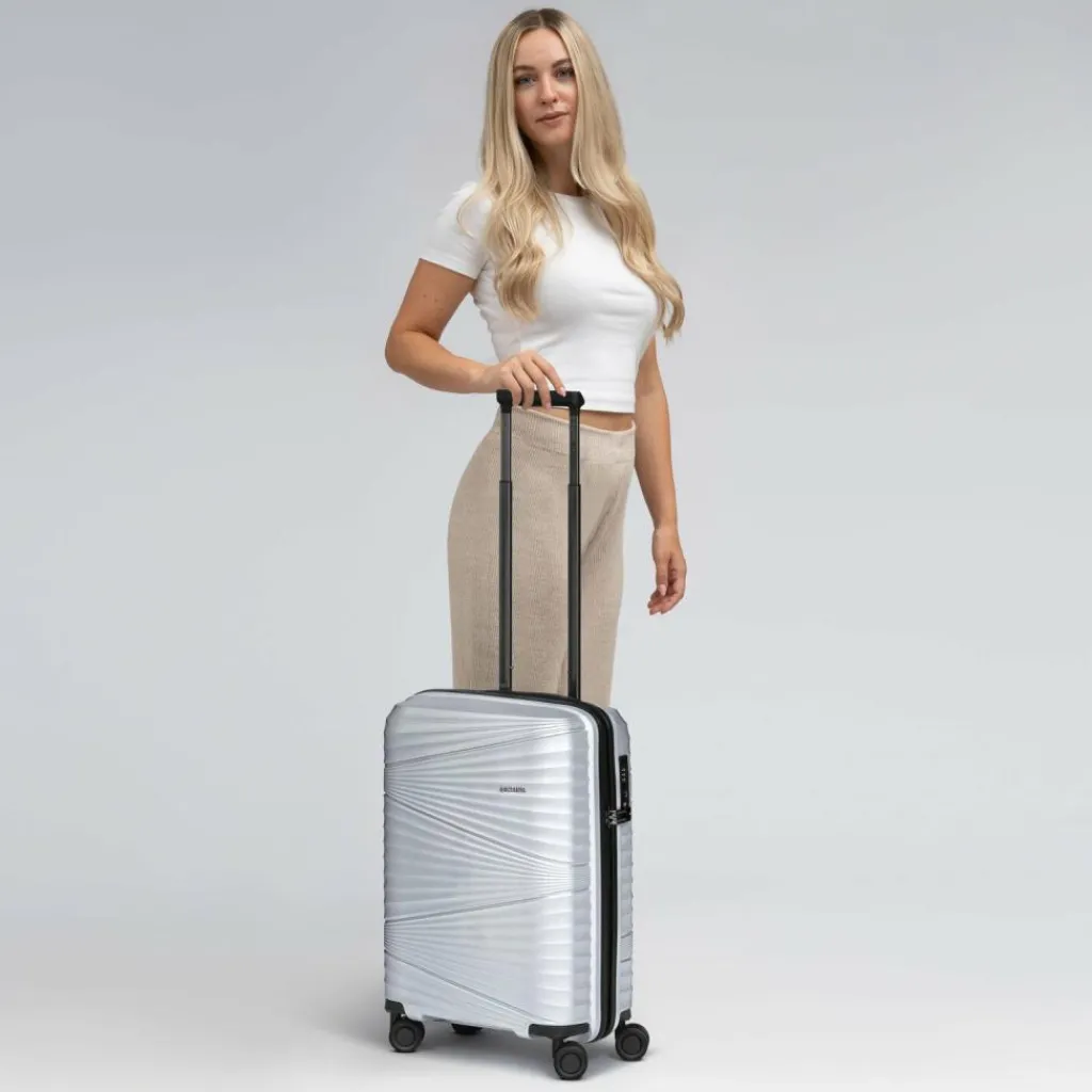 Pactastic Hartgepäck Kabinengepäck|4-Rollen Kabinentrolleys<Collection 02 THE CABIN 4 Rollen Kabinentrolley 55 cm silver metallic 2