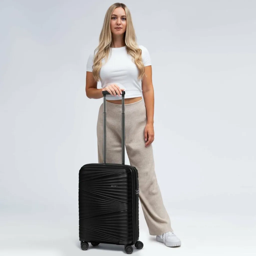 Pactastic 4-Rollen Kabinentrolleys|Hartgepäck<Collection 02 THE CABIN 4 Rollen Kabinentrolley 55 cm black metallic