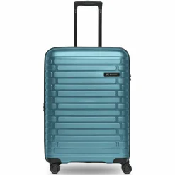 Pactastic Hartgepäck|4-Rollen Koffer<Collection 04 THE MEDIUM + 4 Rollen Trolley M 66 cm mit Dehnfalte ice blue-metallic