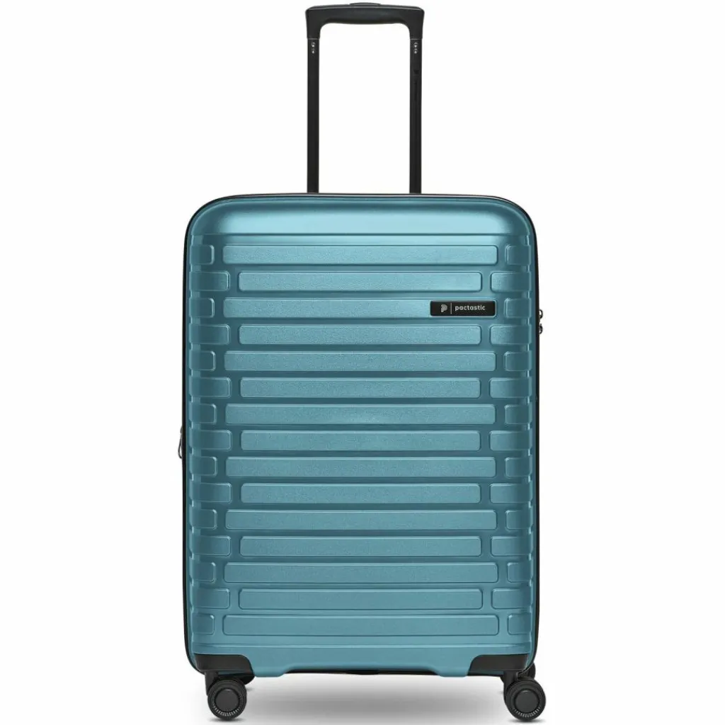 Pactastic Hartgepäck|4-Rollen Koffer<Collection 04 THE MEDIUM + 4 Rollen Trolley M 66 cm mit Dehnfalte ice blue-metallic
