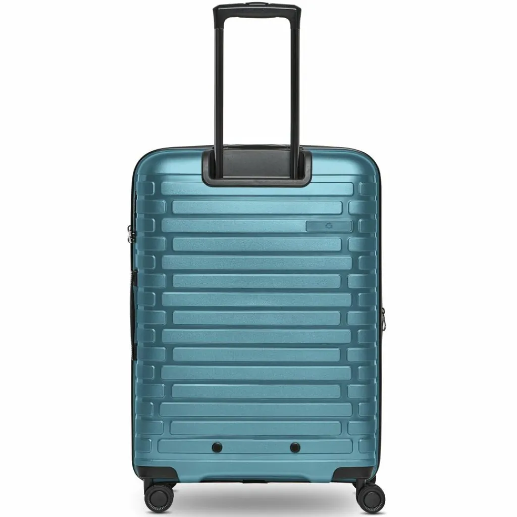 Pactastic Hartgepäck|4-Rollen Koffer<Collection 04 THE MEDIUM + 4 Rollen Trolley M 66 cm mit Dehnfalte ice blue-metallic