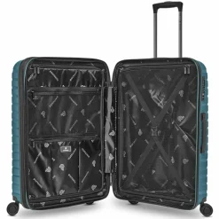 Pactastic Hartgepäck|4-Rollen Koffer<Collection 04 THE MEDIUM + 4 Rollen Trolley M 66 cm mit Dehnfalte ice blue-metallic