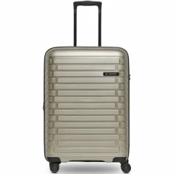 Pactastic Hartgepäck|4-Rollen Koffer<Collection 04 THE MEDIUM + 4 Rollen Trolley M 66 cm mit Dehnfalte champaign-metallic