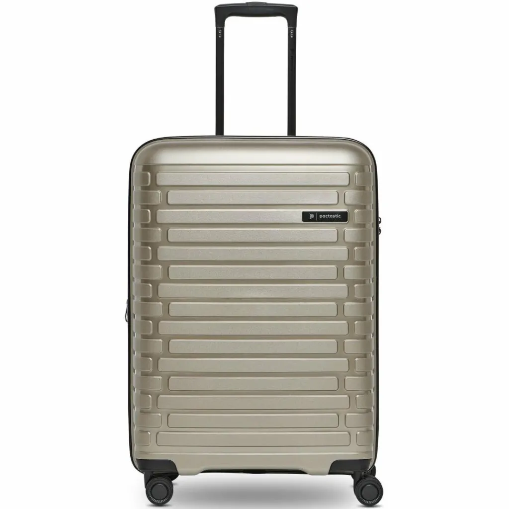 Pactastic Hartgepäck|4-Rollen Koffer<Collection 04 THE MEDIUM + 4 Rollen Trolley M 66 cm mit Dehnfalte champaign-metallic