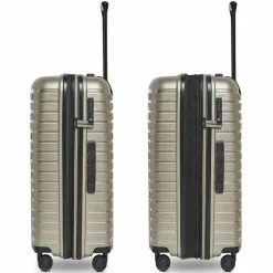 Pactastic Hartgepäck|4-Rollen Koffer<Collection 04 THE MEDIUM + 4 Rollen Trolley M 66 cm mit Dehnfalte champaign-metallic