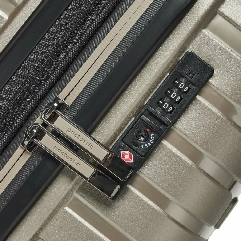 Pactastic Hartgepäck|4-Rollen Koffer<Collection 04 THE MEDIUM + 4 Rollen Trolley M 66 cm mit Dehnfalte champaign-metallic