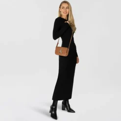 Patrizia Pepe Henkeltaschen|Schultertaschen<Essential Fly Schultertasche Leder 22 cm summer cuoio