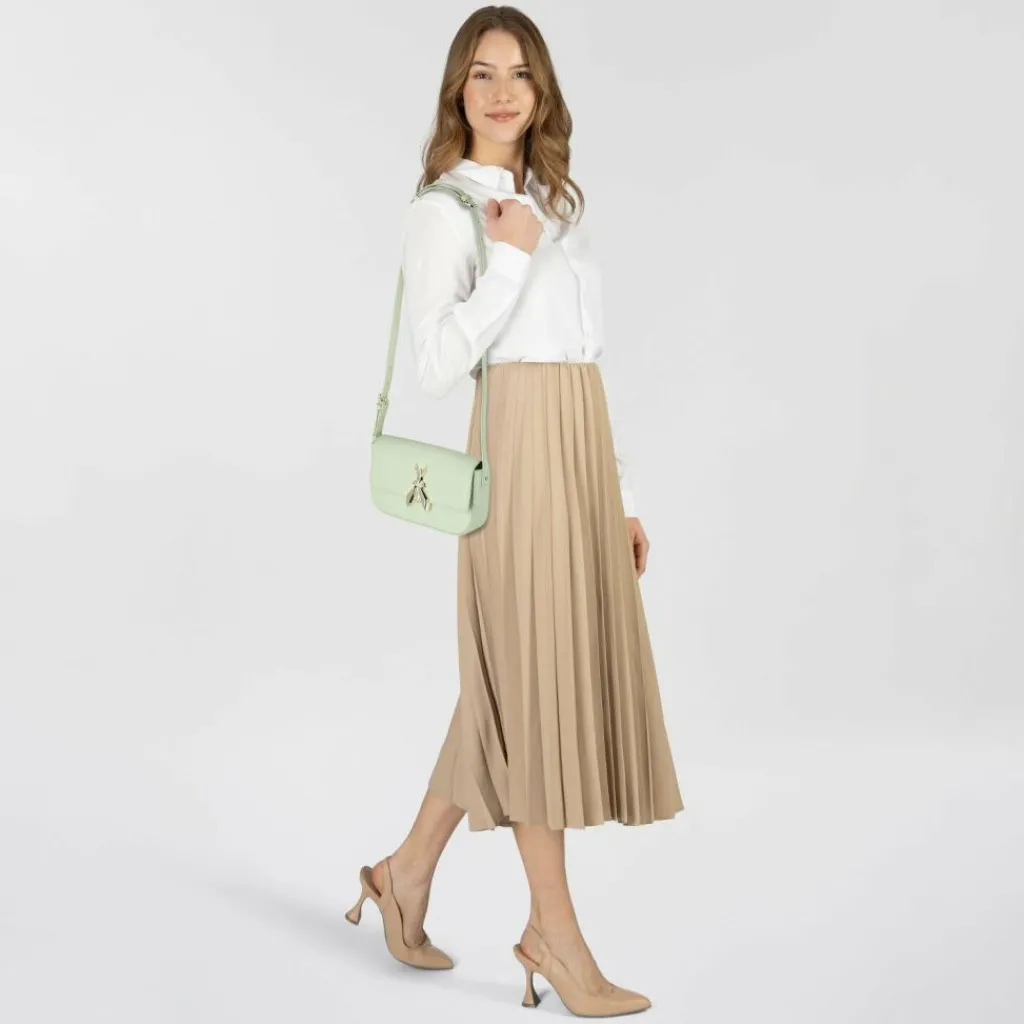 Discount Patrizia Pepe Essential Fly Schultertasche Leder 22 cm soft green