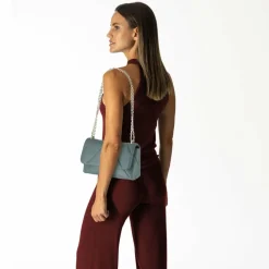 Patrizia Pepe Fly Padded Umhängetasche Leder 25 cm new urban green