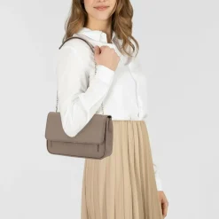 Patrizia Pepe Schultertaschen<Fly Schultertasche Leder 25 cm dark tatami