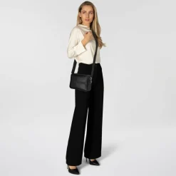 Patrizia Pepe Umhängetaschen<(Im)Perfection Umhängetasche Leder 23 cm nero