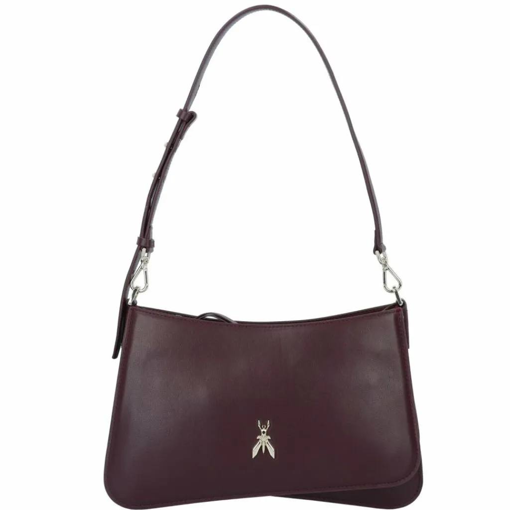 Patrizia Pepe Tris Schultertasche Leder 28.5 cm dark plum