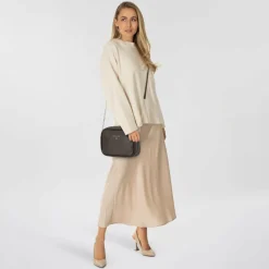 Online Patrizia Pepe Umhängetasche Leder 20 cm deep chocolate