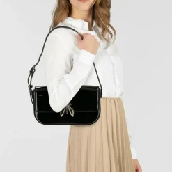 Sale Patrizia Pepe Umhängetasche Leder 22 cm glossy black