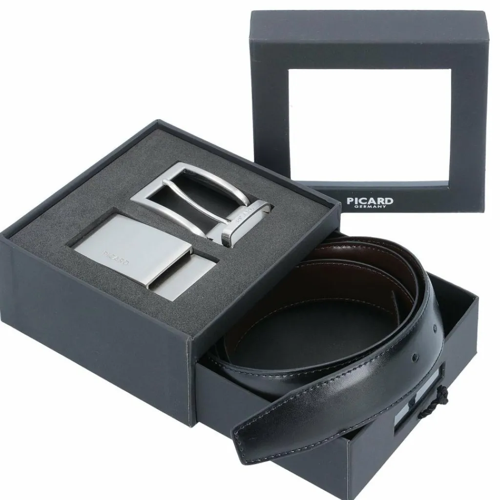 Herren Picard Gürtel Geschenkbox Leder 3tlg.