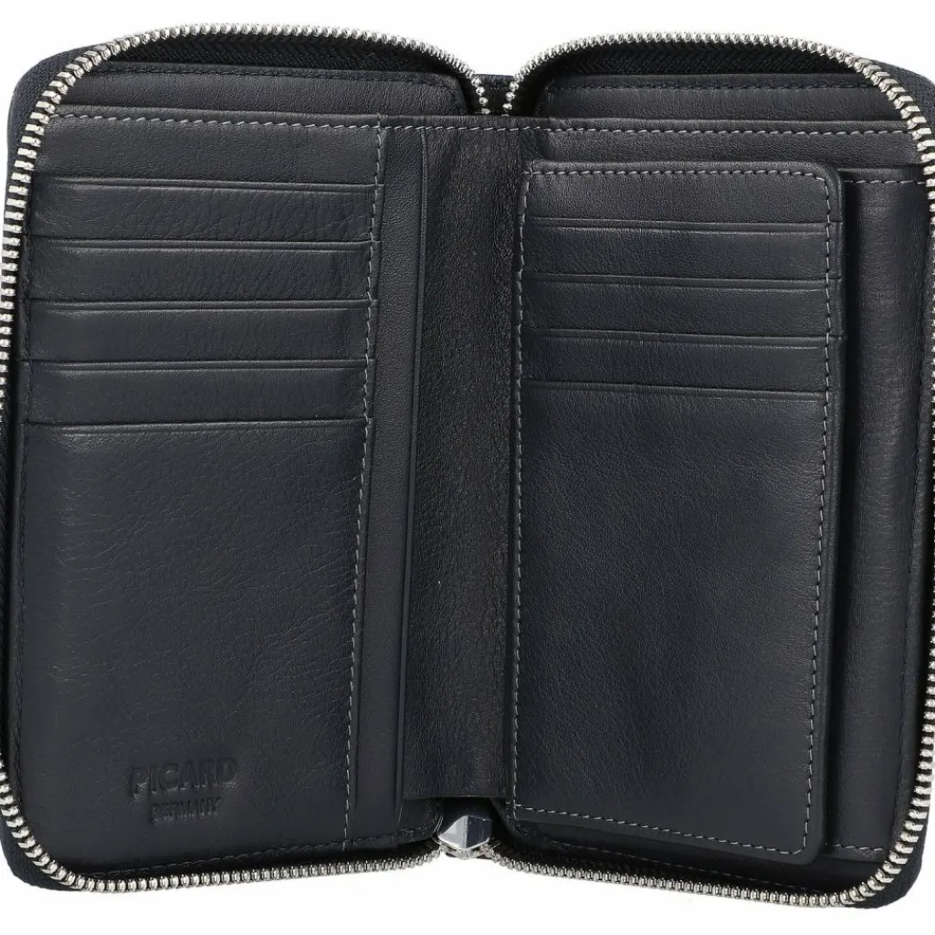 New Picard Ladysafe Geldbörse RFID Leder 14,5 cm navy