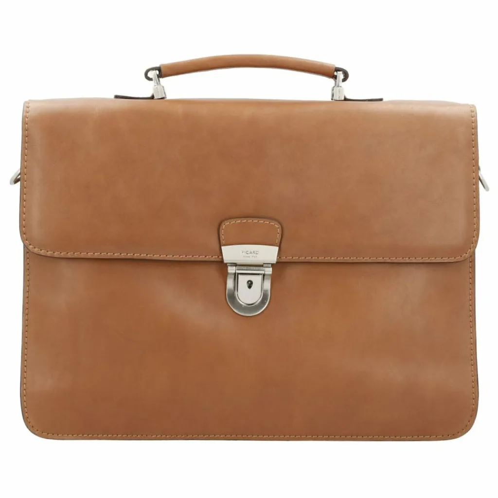 Best Picard Toscana Aktentasche Leder 37 cm Laptopfach camel