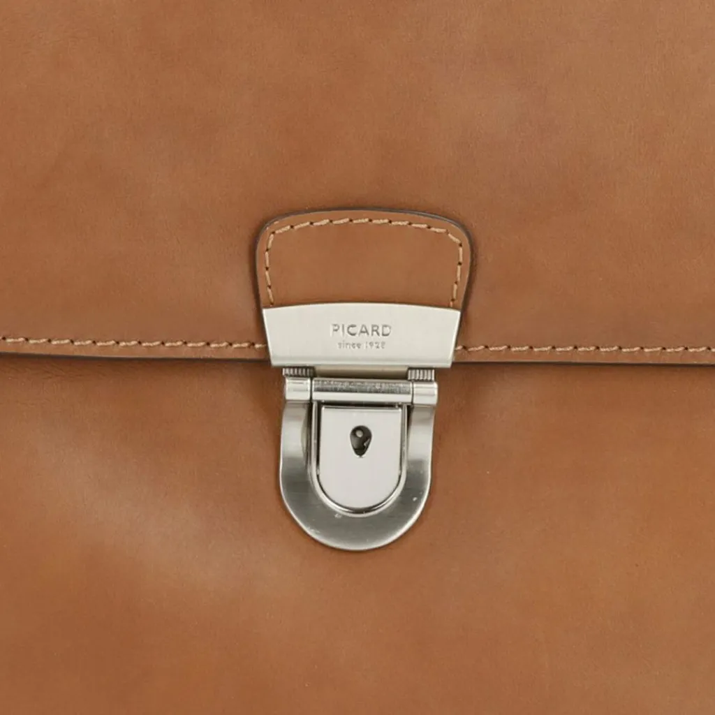 Best Picard Toscana Aktentasche Leder 37 cm Laptopfach camel