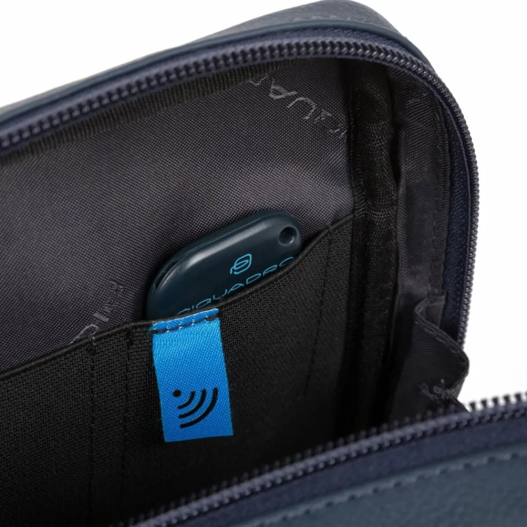 Discount Piquadro Akron Umhängetasche Leder 17 cm blue