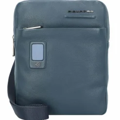Piquadro Umhängetaschen<Akron Umhängetasche Leder 22 cm blau