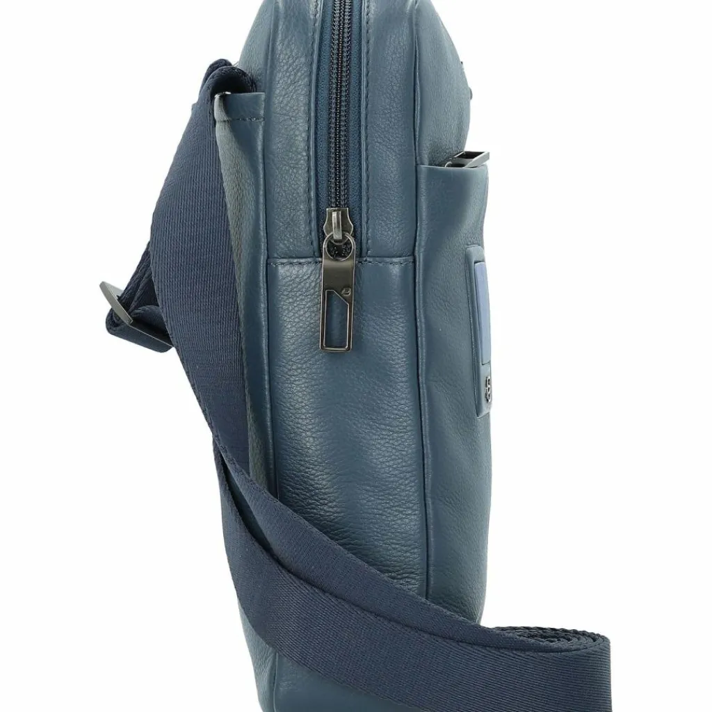 Piquadro Umhängetaschen<Akron Umhängetasche Leder 22 cm blau