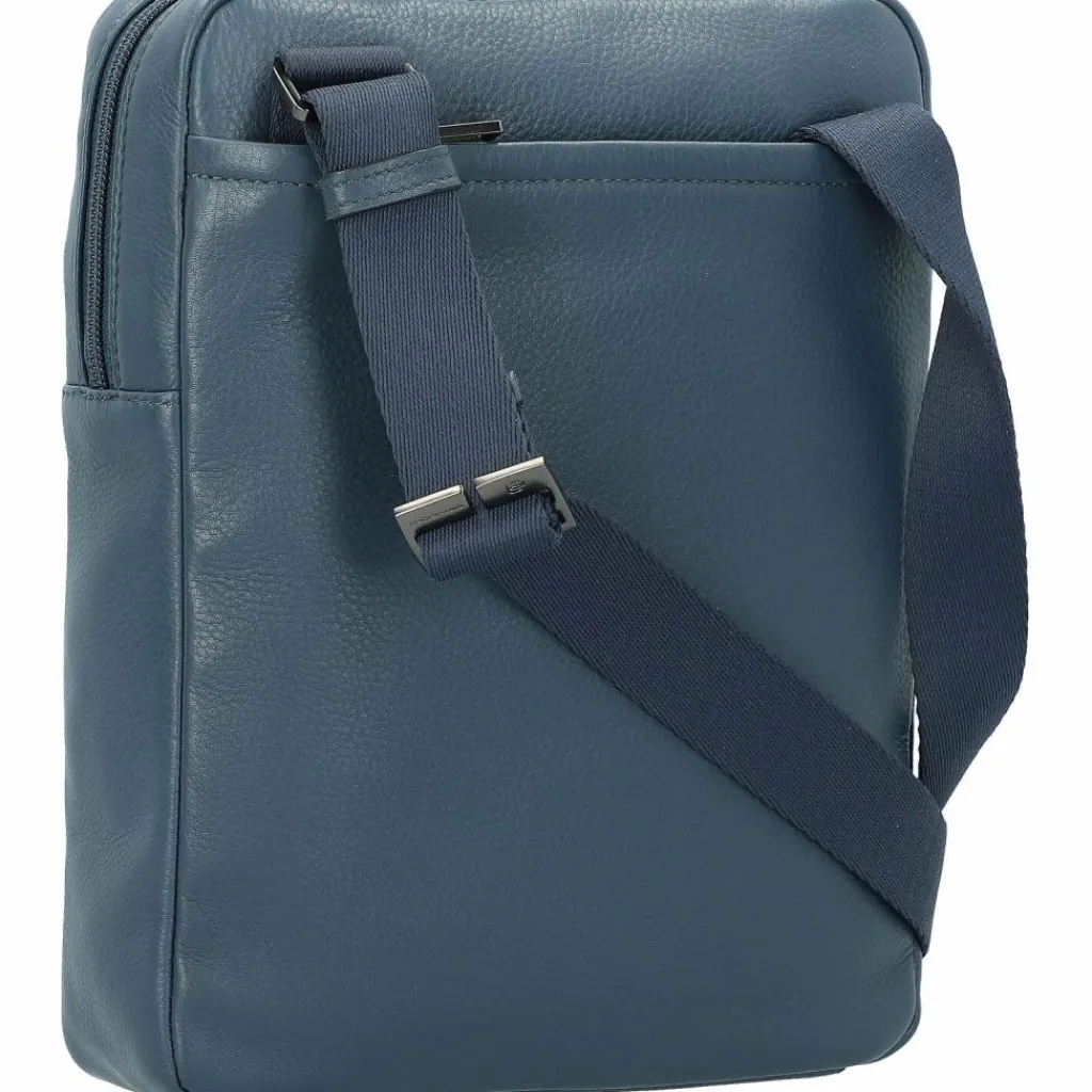 Piquadro Umhängetaschen<Akron Umhängetasche Leder 22 cm blau