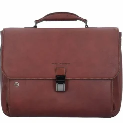 Clearance Piquadro Black Square Aktentasche Leder 40 cm Laptopfach cuoio tabacco