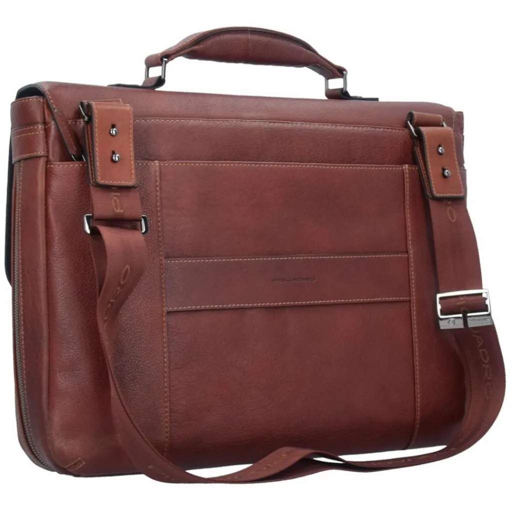 Clearance Piquadro Black Square Aktentasche Leder 40 cm Laptopfach cuoio tabacco