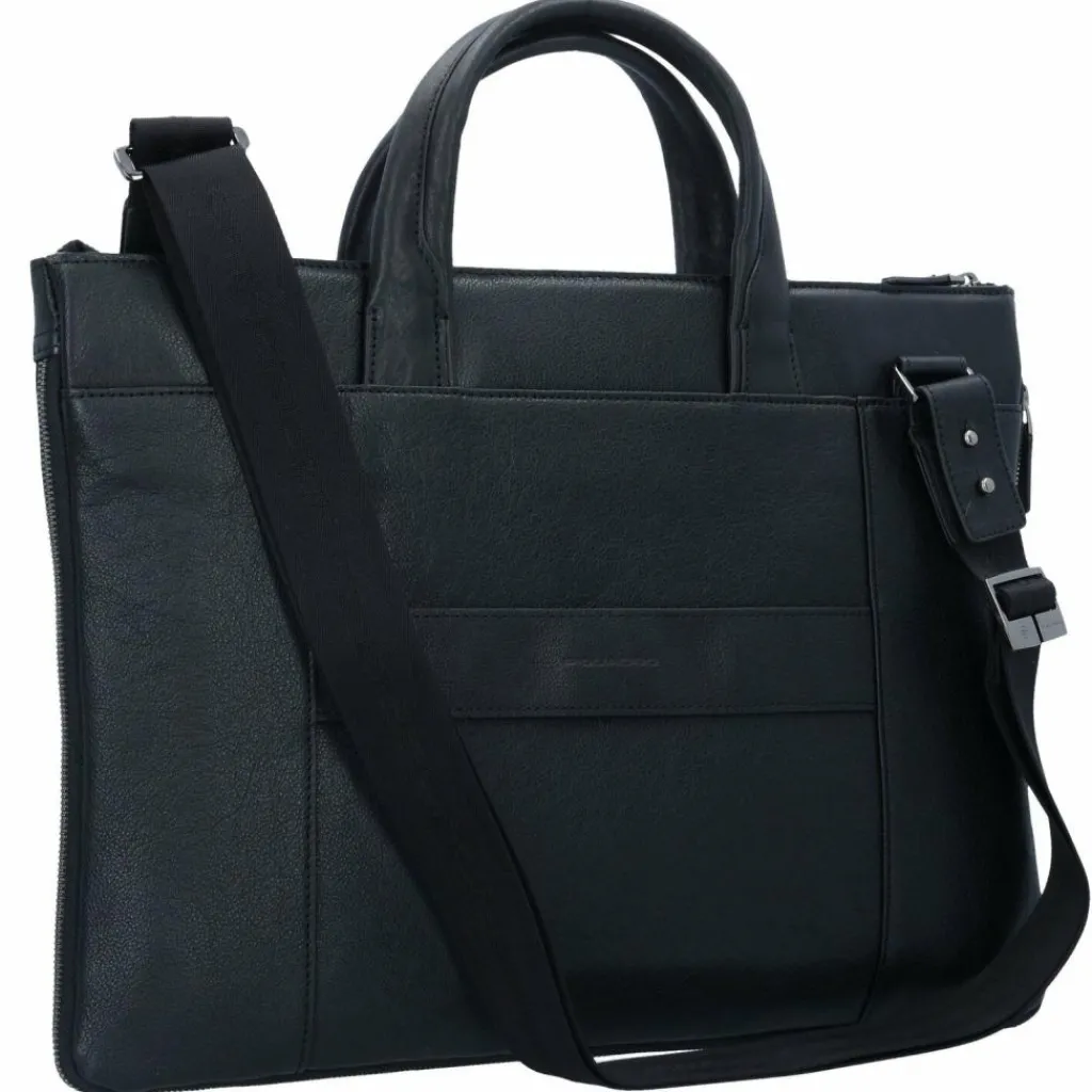 Piquadro Laptoptaschen|Aktentaschen<Black Square Aktentasche Leder 42 cm Laptopfach nero