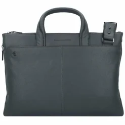 Clearance Piquadro Black Square Aktentasche Leder 42 cm Laptopfach blue4