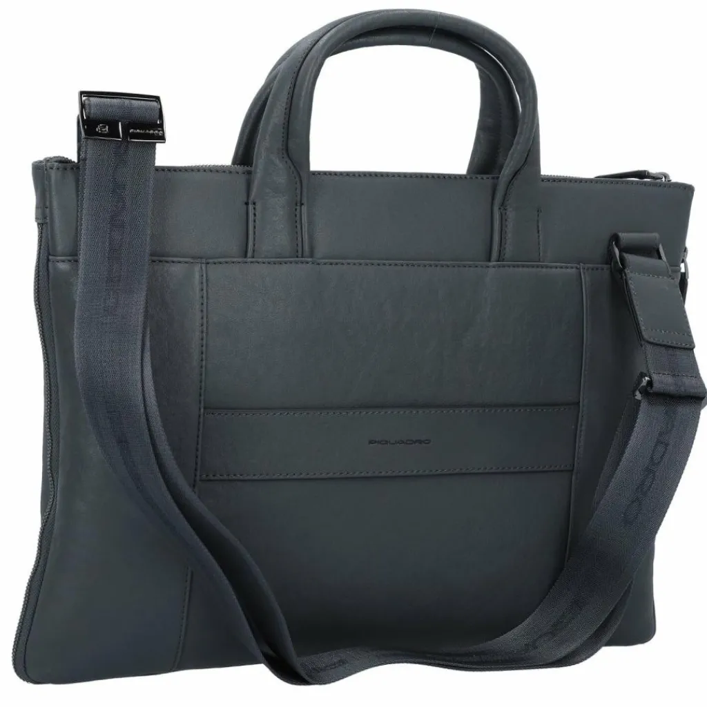 Clearance Piquadro Black Square Aktentasche Leder 42 cm Laptopfach blue4