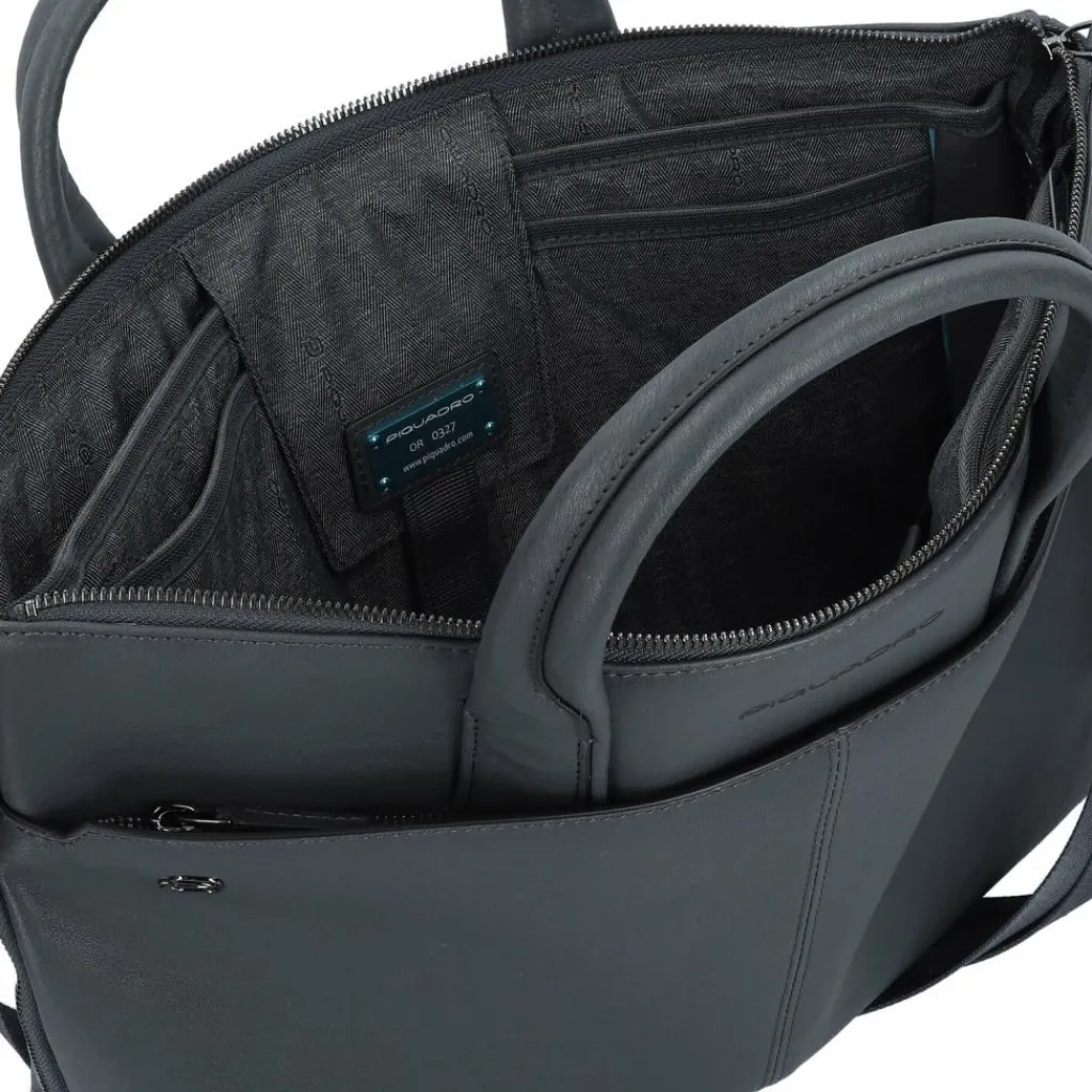 Clearance Piquadro Black Square Aktentasche Leder 42 cm Laptopfach blue4