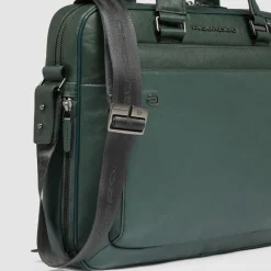 Piquadro Laptoptaschen|Aktentaschen<Black Square Aktentasche Leder 40 cm Laptopfach green