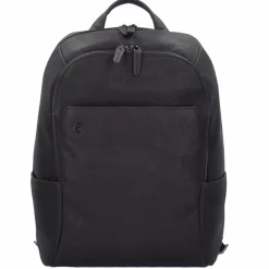 Piquadro Black Square Business Rucksack Leder 39 cm Laptopfach dunkelbraun