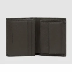 New Piquadro Black Square Geldbörse RFID Schutz Leder 8.5 cm dark brown