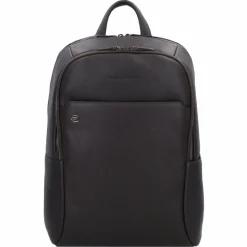 Outlet Piquadro Black Square Rucksäcke Leder 44 cm Laptopfach dark brown