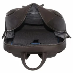Outlet Piquadro Black Square Rucksäcke Leder 44 cm Laptopfach dark brown