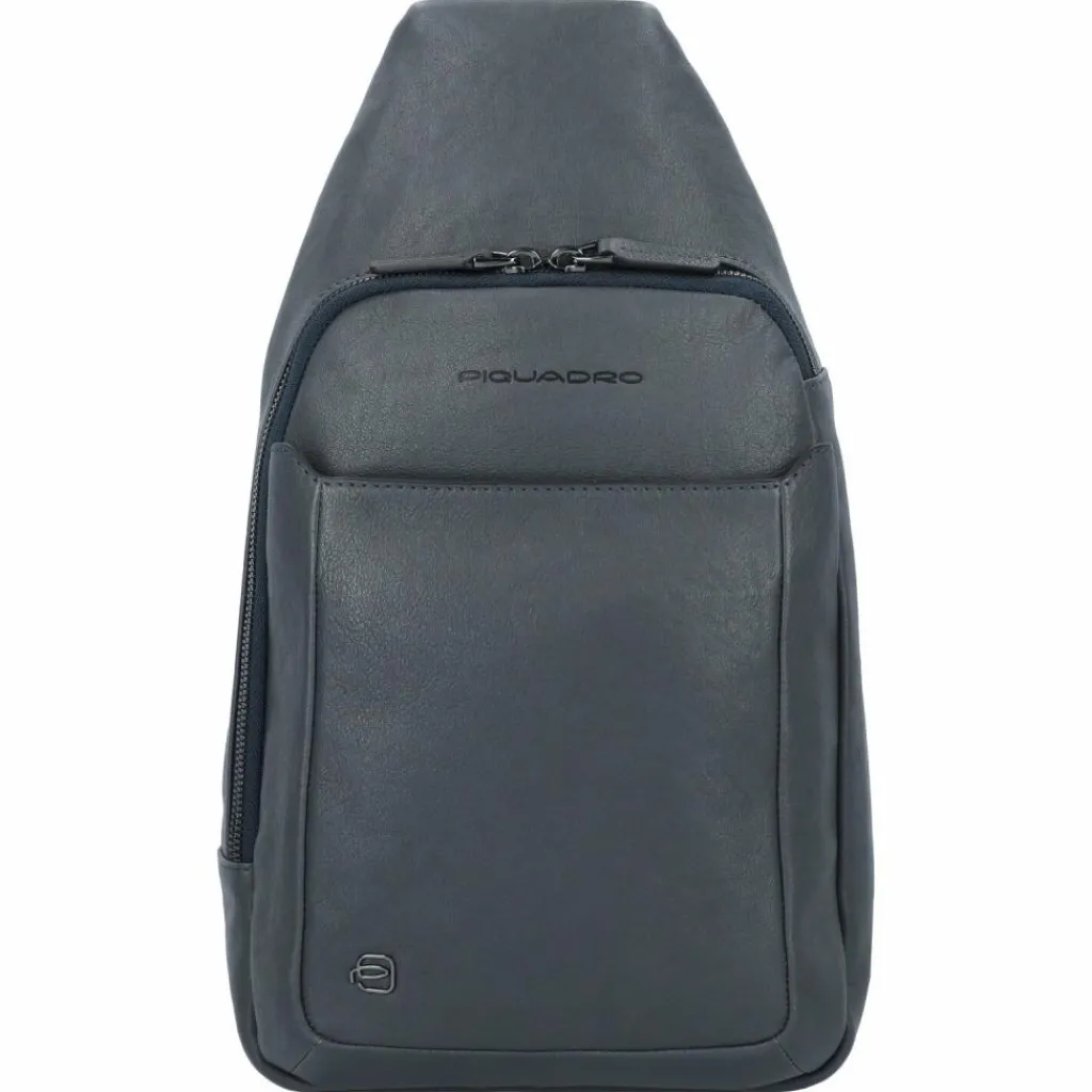 Outlet Piquadro Black Square Umhängetasche Leder 20 cm blue4