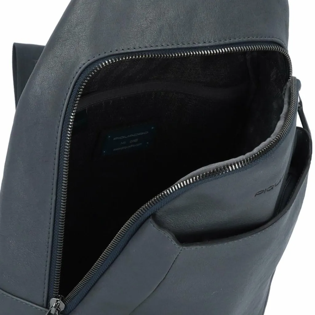 Outlet Piquadro Black Square Umhängetasche Leder 20 cm blue4