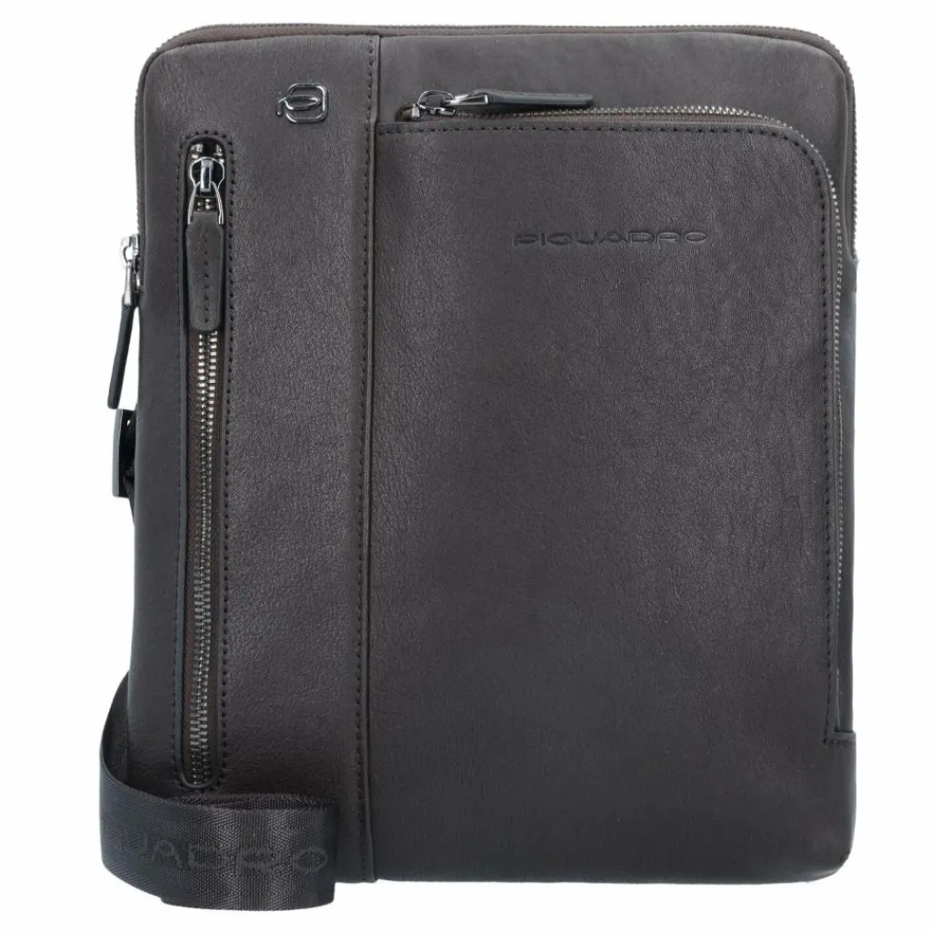 Piquadro Umhängetaschen<Black Square Umhängetasche Leder 24 cm testa di moro