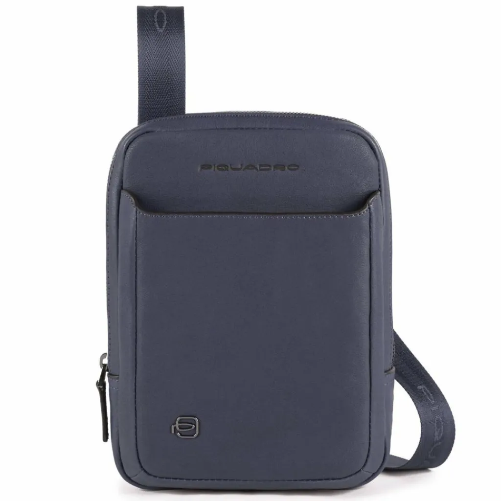Outlet Piquadro Black Square Umhängetasche Leder 17 cm blue4