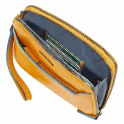 Piquadro Abendtaschen & Clutches<Blue Square Clutch Geldbörse Leder 21 cm mustard