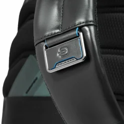 Piquadro Lederrucksäcke|Daypacks<Blue Square Daypack RFID Schutz Leder 37 cm Laptopfach black