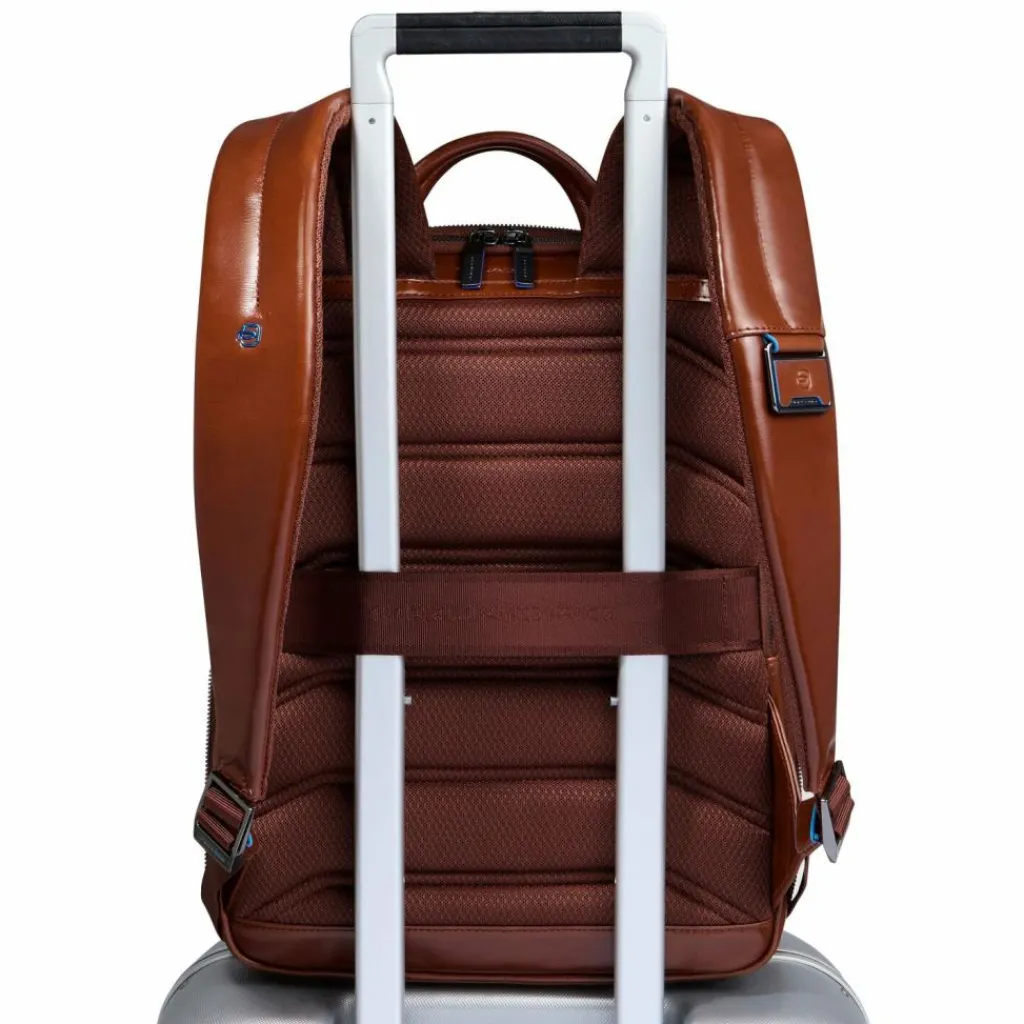 Best Piquadro Blue Square Daypack RFID Schutz Leder 37 cm Laptopfach brown
