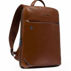 Best Piquadro Blue Square Daypack RFID Schutz Leder 37 cm Laptopfach brown