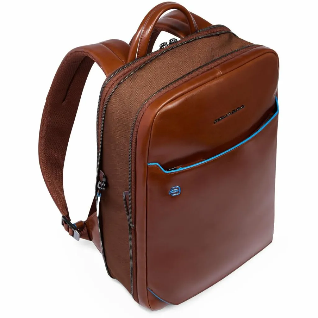 Best Piquadro Blue Square Daypack RFID Schutz Leder 37 cm Laptopfach brown